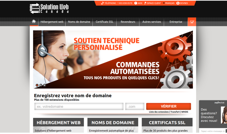Site web de Solution Web Canada
