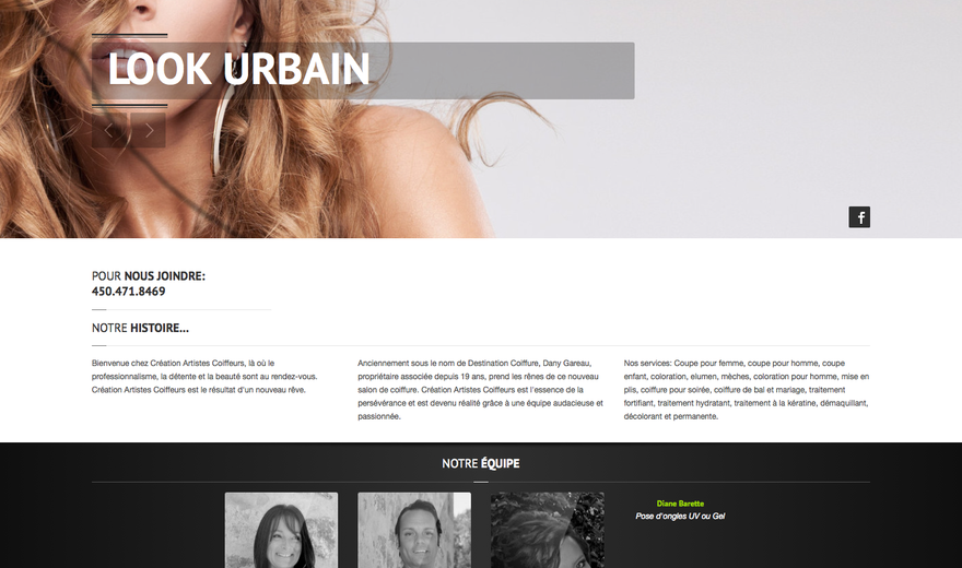 Site Web CRÉATION ARTISTES COIFFEURS