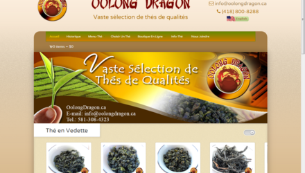 Site Internet de la boutique de thés Oolong Dragon Site Internet de la boutique de thés Oolong Dragon
