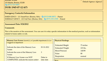 Page de détail, information du patient, Physician Portal. Page de détail, information du patient, Physician Portal.