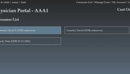 Page d'index des patients Physician Portal Page d'index des patients Physician Portal