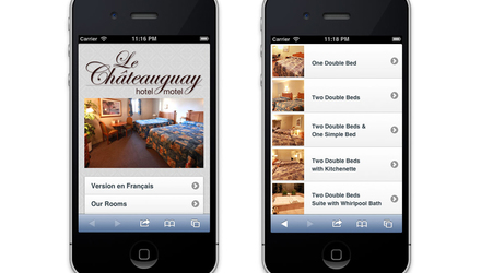 La version mobile de site de l'Hôtel Chateauguay La version mobile de site de l'Hôtel Chateauguay