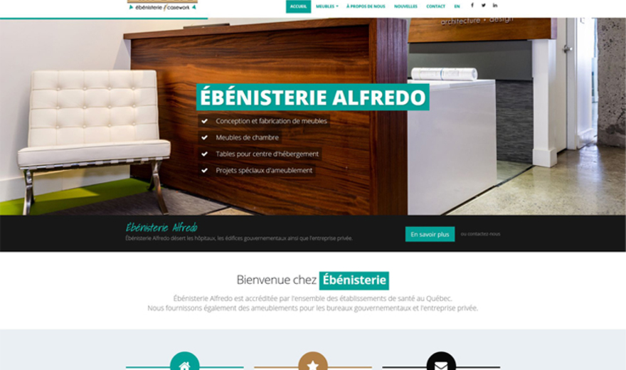 Site web d'entreprise - Ébénisterie Alfredo