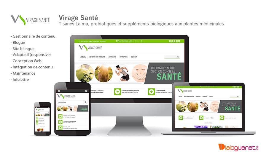 Virage Santé : boutique en ligne Magento