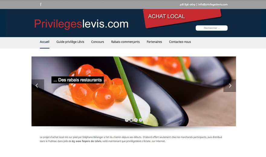 Exemple : site d'achat local Lévis