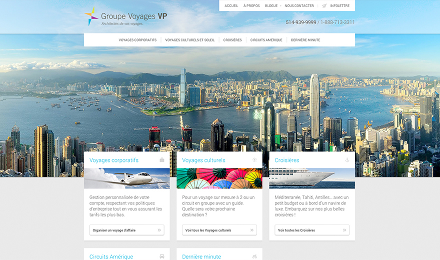 Refonte du site de Groupe Voyages VP