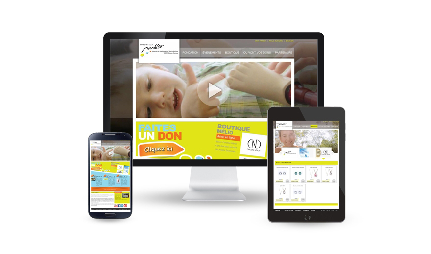 Fondation Mélio, site Web & site mobile e-commerce Fondation Mélio, site Web & site mobile e-commerce