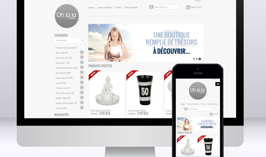 Site Magento responsive pour la boutique Ohlala Maison