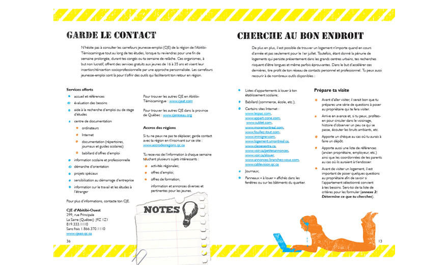 Guide imprimé pour le Carrefour Jeunesse Emploi d'Abitibi-Ouest