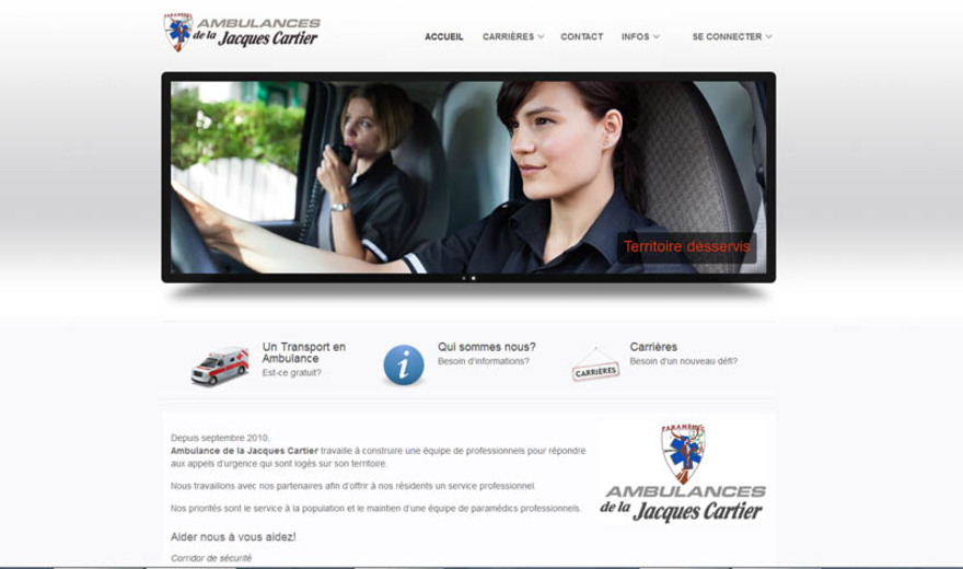 Conception de site web - Ambulance de la Jacques-Cartier Conception de site web - Ambulance de la Jacques-Cartier