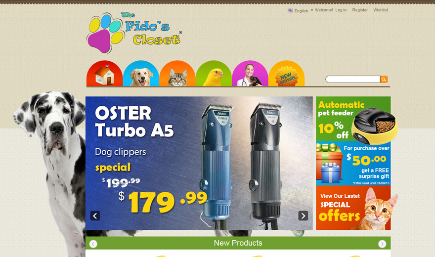 Magasin en ligne -  The Fido's Closet  - Animal pet shop