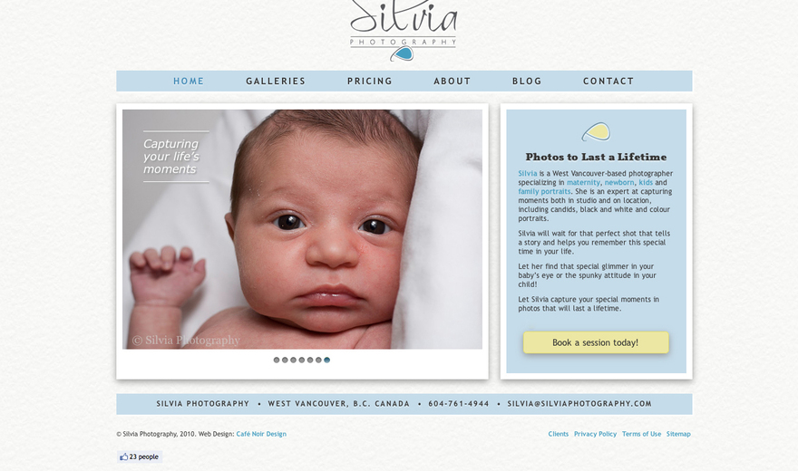 Site Web d'une photographe