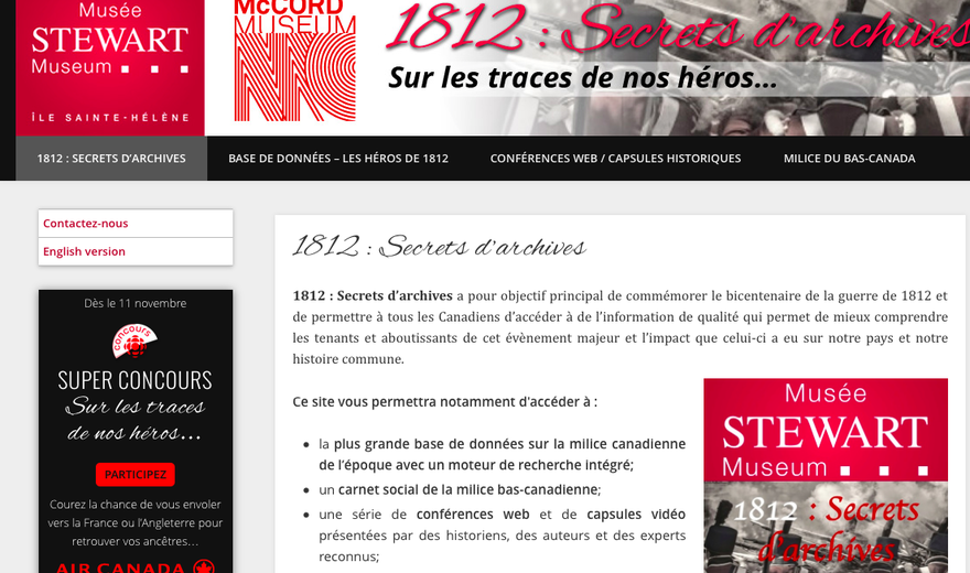 SIte de la guerre de 1812 SIte de la guerre de 1812