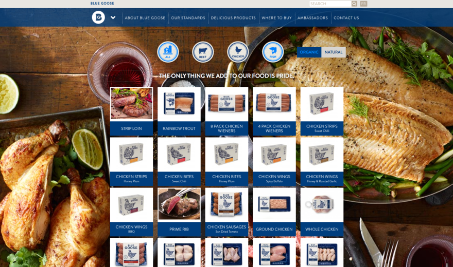 Site web pour Blue Goose Site web pour Blue Goose