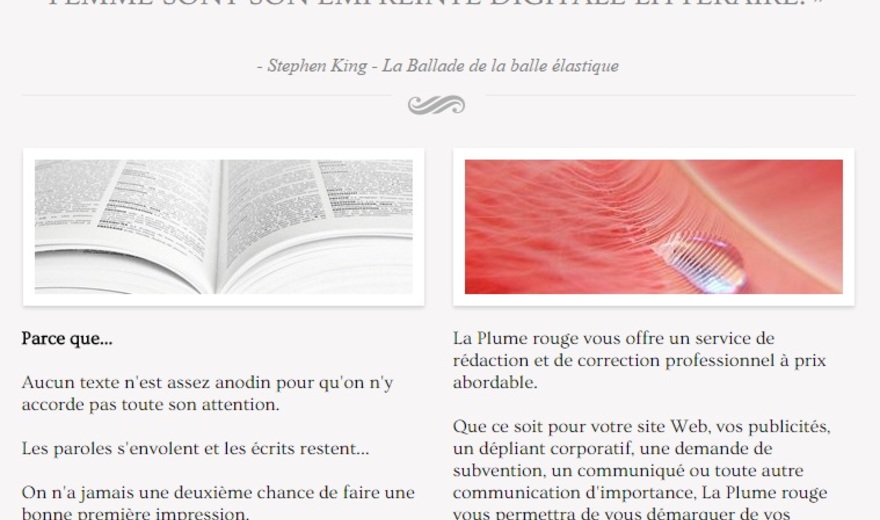 Site web La Plume rouge