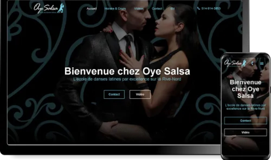 Exemple de site internet (Oye Salsa - École de danse latine)