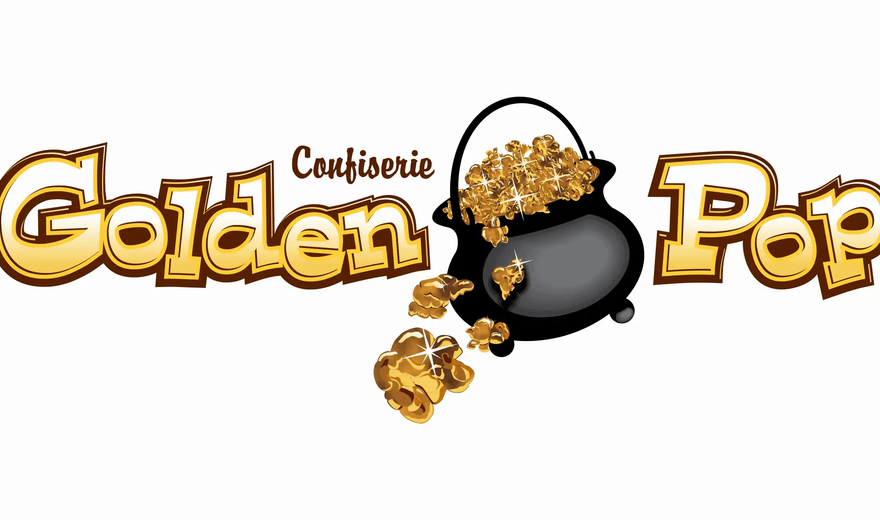Création du logo Golden Pop - Entreprise de maïs éclaté