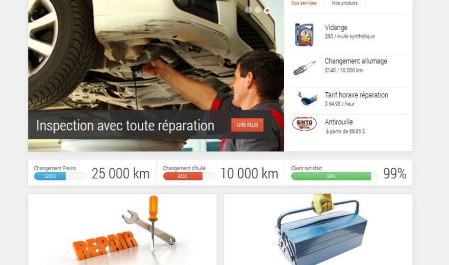Site web sur mesure pour garage