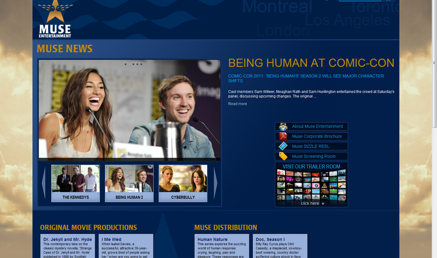 Muse Entertainment - Site Web réalisé par Kezber