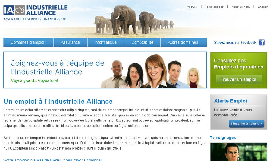 Site d'emploi pour l'Industrielle Alliance