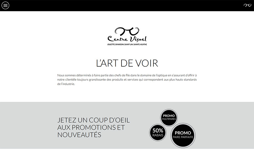 Conception du site Web du Centre Visuel Conception du site Web du Centre Visuel