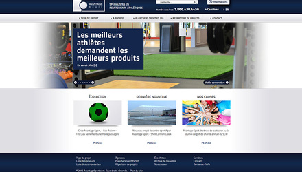 Conception du site Web d'Avantage Sport