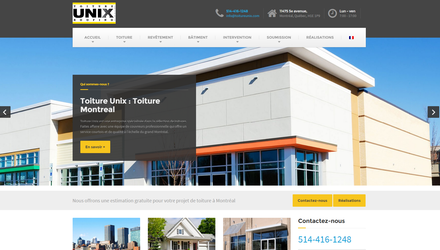 Site conçu pour le client : Toiture Unix Site conçu pour le client : Toiture Unix