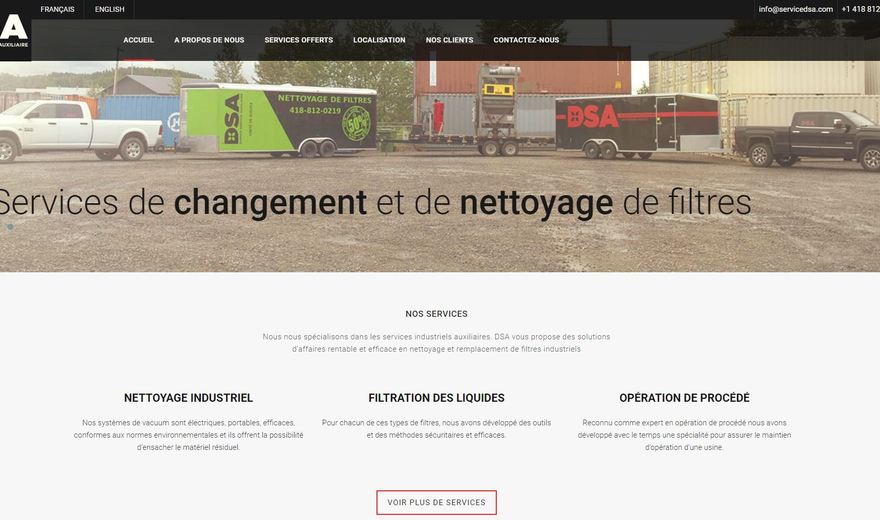 Site web entreprise de services industriels