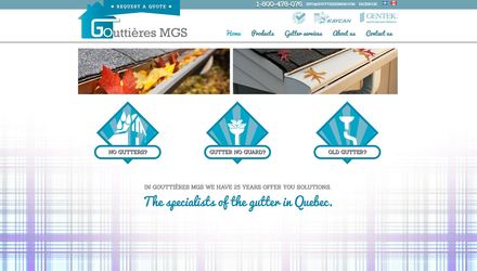 Site web entreprise installation de gouttières