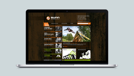 Sunn, marque emblématique de vélos de montagne. Sunn, marque emblématique de vélos de montagne.