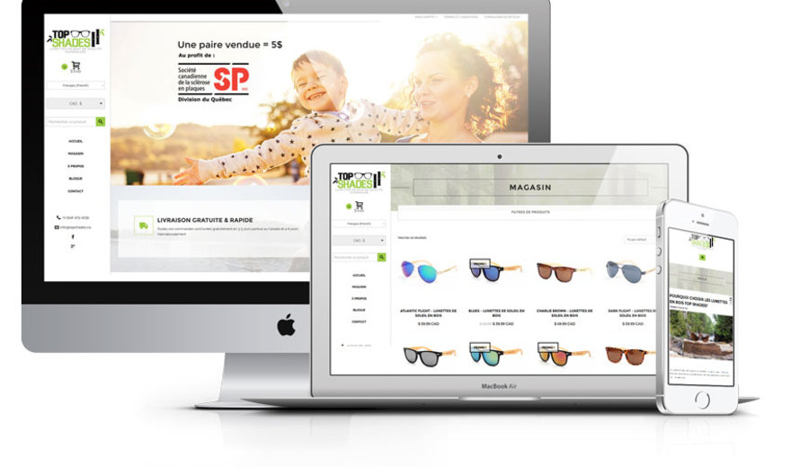 CONCEPTION D’UNE BOUTIQUE EN LIGNE POUR TOP SHADES