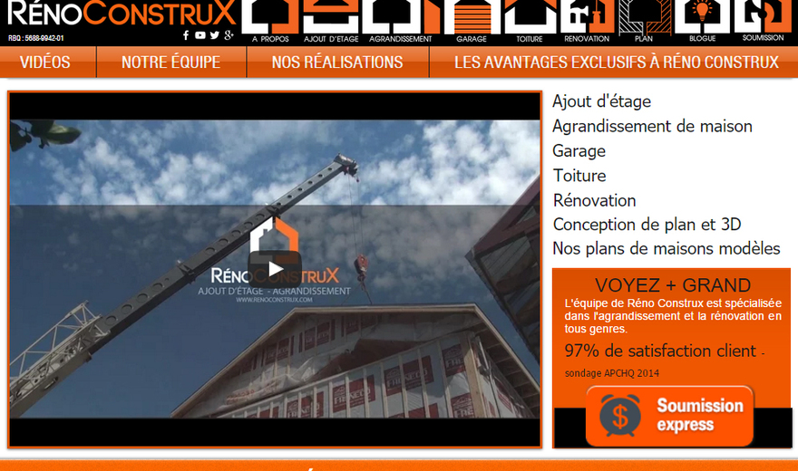 Nos réalisations web - Réno Construx Nos réalisations web - Réno Construx