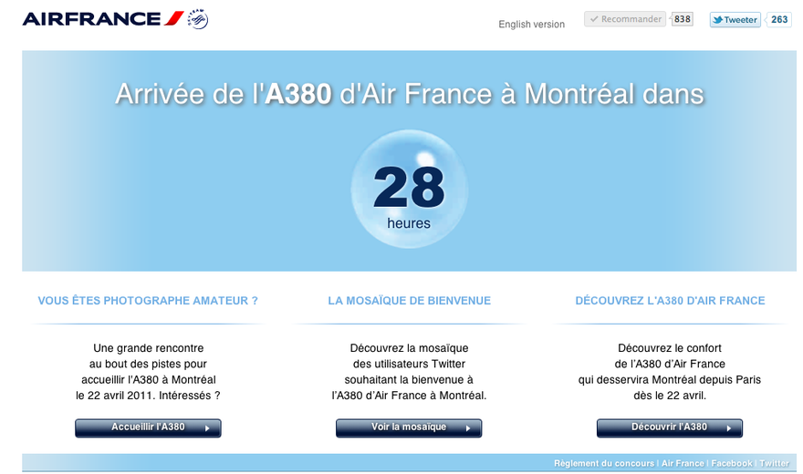 Air France - Arrivée de l'A380 à Montréal