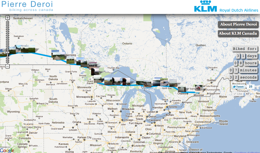 KLM Canada - Pierre Deroi across Canada