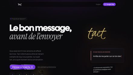 Tact — site de lancement d'une application mobile Tact — site de lancement d'une application mobile