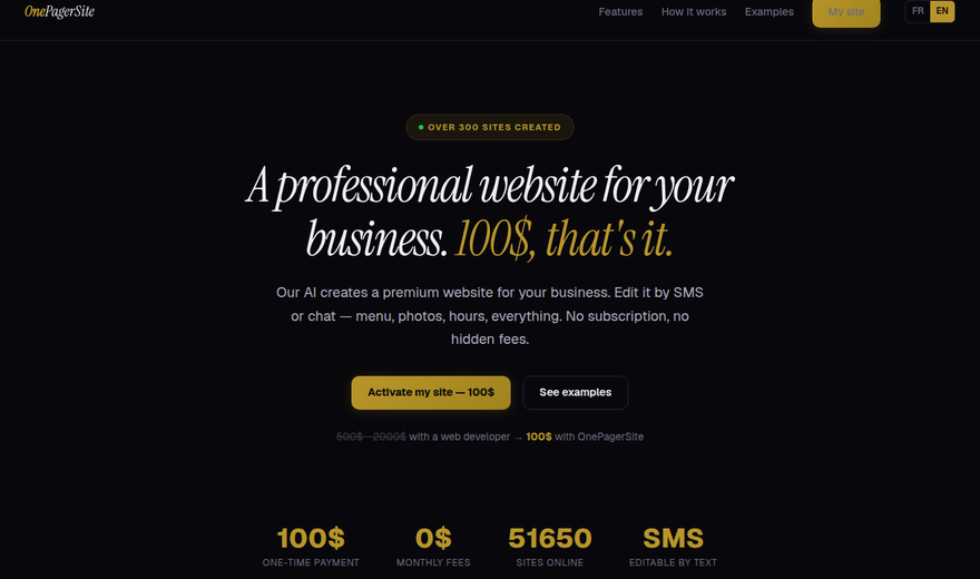 OnePagerSite — accueil OnePagerSite — accueil
