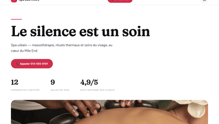 Exemple : Spa Eau Noire (site d'une page) Exemple : Spa Eau Noire (site d'une page)