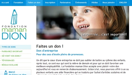 Site Internet de Fondation Maman Dion Site Internet de Fondation Maman Dion