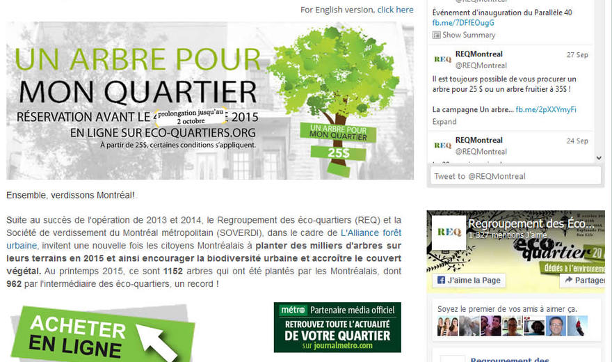 Regroupement des éco-quartiers Regroupement des éco-quartiers