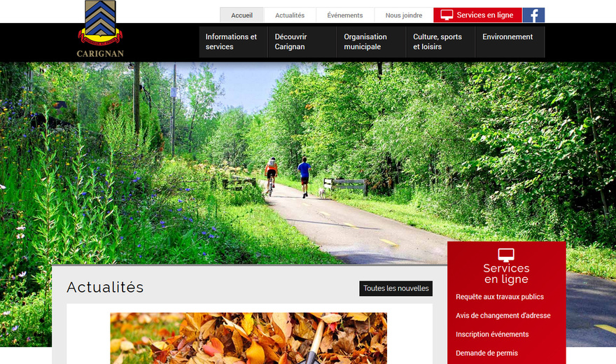 Site web de la Ville de Carignan