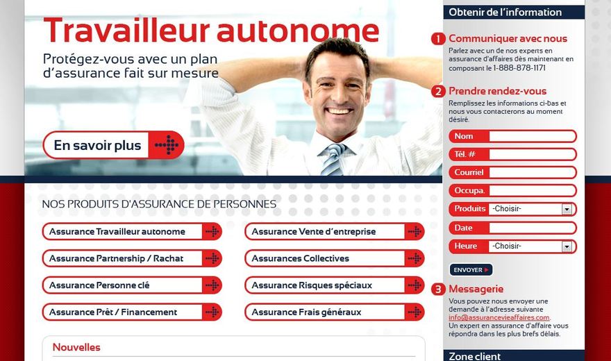 Création du site web - Assurance Vie Affaires