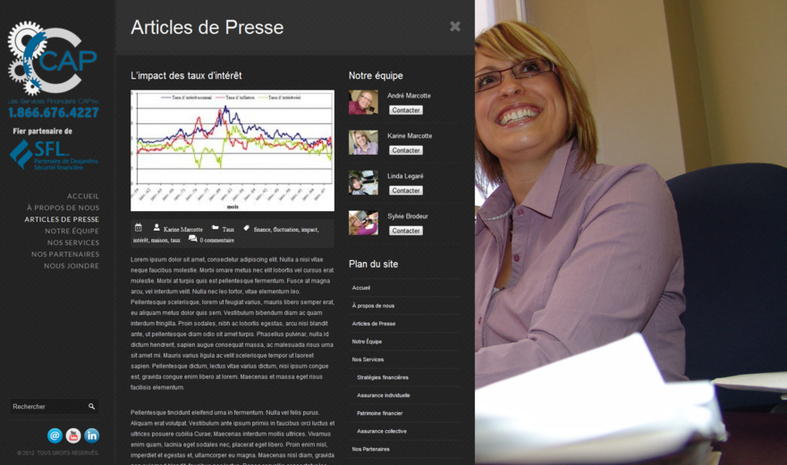 Site web des services financiers CAP