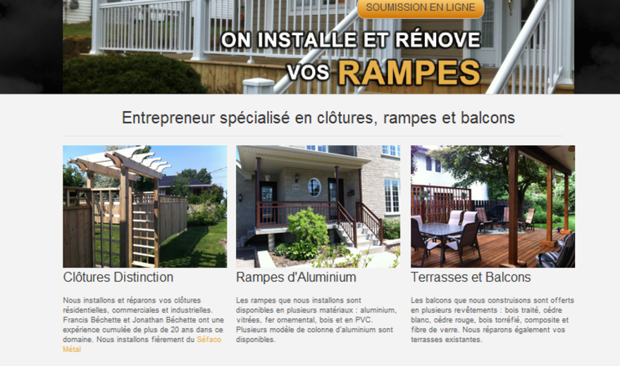 Site web de Rampes et Balcons Précision