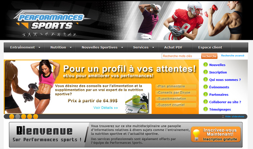 Site web sportif Performances Sports Site web sportif Performances Sports