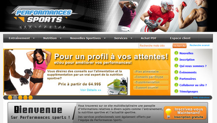 Site web sportif Performances Sports