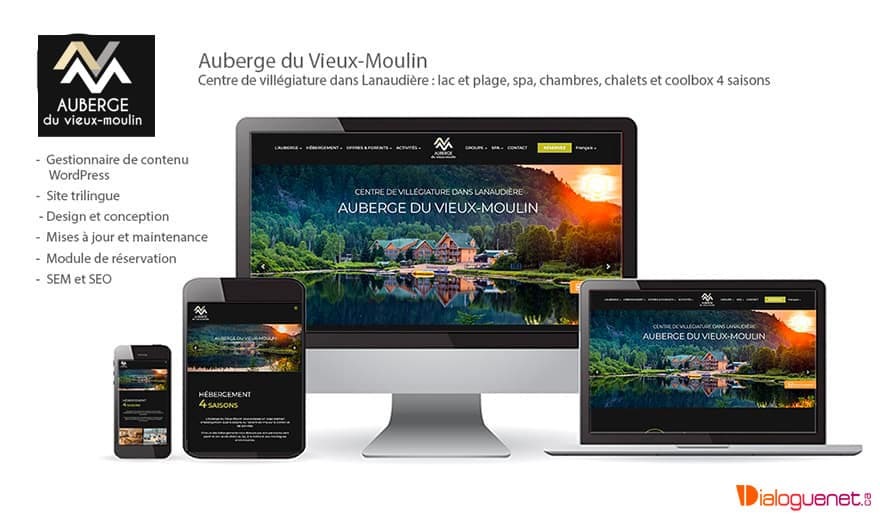 Auberge du Vieux Moulin : Site Web Magento